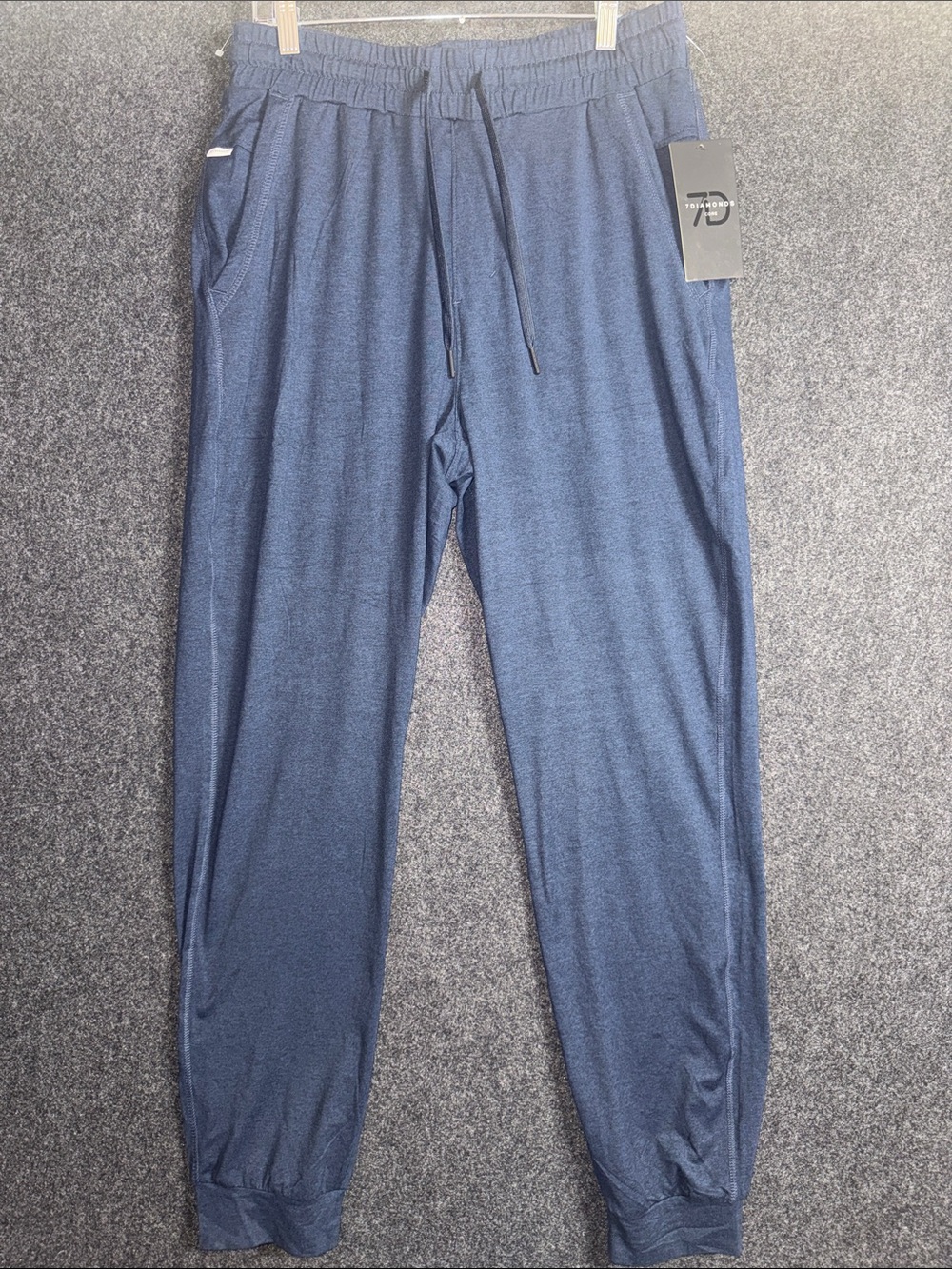 7 Diamonds Men's Navy Blue Jogger Sweatpants with Drawstring